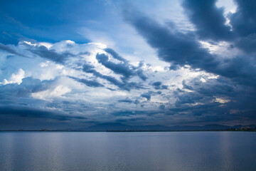 Storm cloud come to a lake