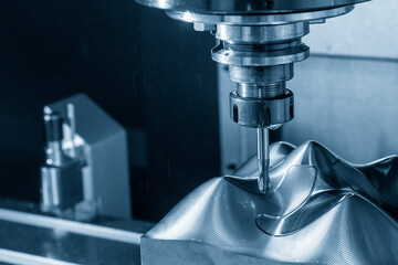 The  CNC  milling machine cutting  the mold parts by solid ball  end-mill tool. The hi-precision...