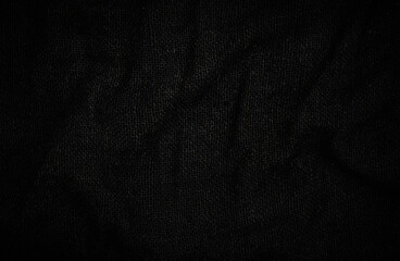 Fototapeta premium Background texture black cloth. Abstract dark wavy soft. Fabric is wrinkled. Fashion luxury style.