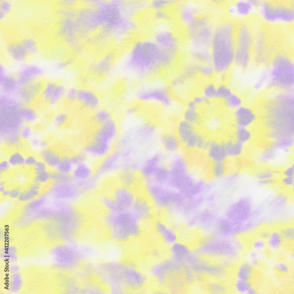 Poster Tie dye shibori seamless pattern. Watercolour abstract texture.