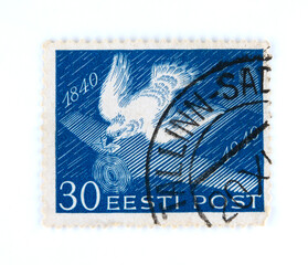 briefmarke stamp vintage retro alt old gestempelt frankiert cancel used luftpost airmail vogel bird...