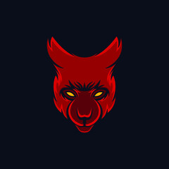 vector logo illustration of a cat's head