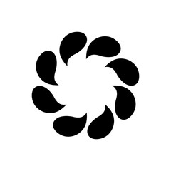Fototapeta na wymiar waterdrop forming circle with black vector illustration logo design