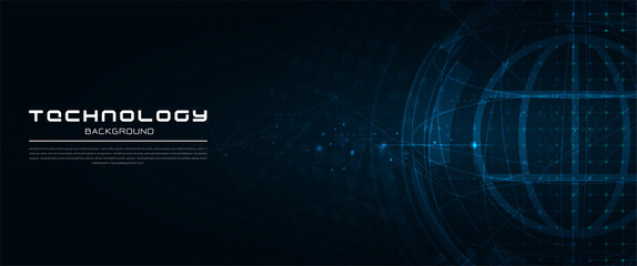 Abstract technology with global world network and telecommunication on earth digital data visualization. vector illustration design