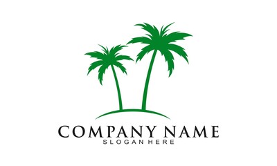 Coconut tree illustration vector logo