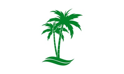 Fototapeta na wymiar Coconut tree in the beach vector icon