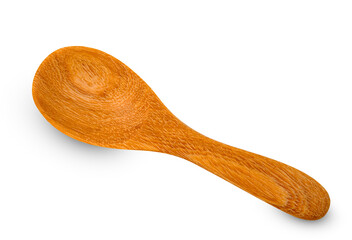 wooden spoon isolated on white background ,include clipping path