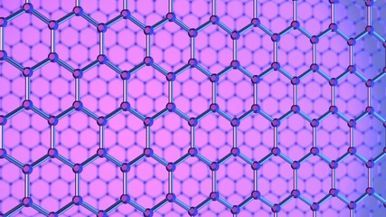 Carbon hexagonal pattern, 3d render illustration