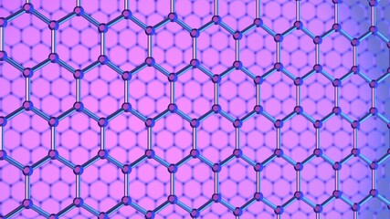 Carbon hexagonal pattern, 3d render illustration
