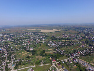 Fototapeta na wymiar Aerial view of the saburb landscape (drone image). Near Kiev ,Ukraine