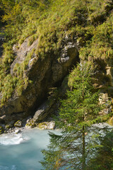 The Tolminka River flowing through Tolmin Gorge in the Triglav National Park, north western Slovenia
