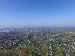 Aerial view of the saburb landscape (drone image). Near Kiev ,Ukraine