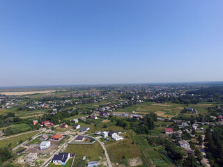 Aerial view of the saburb landscape (drone image). Near Kiev ,Ukraine