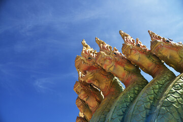 Multi Head Naka Statue Under Blue Sky