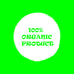 Organic products icon, food package label vector graphic design. Organic food logo, no chemicals sign, vector natural, organic food, bio, eco label and shape. Acrylic grunge tag organic farming label.