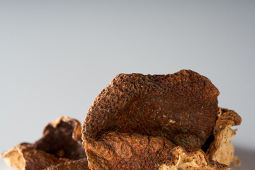 Close-up of a pile of high-quality tangerine peels that have been stored for ten years