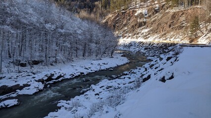 snow on the river