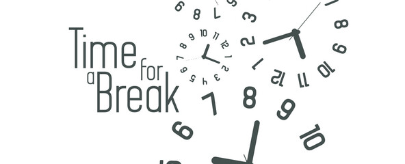 break time text on white background	