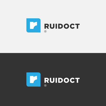 Logo template letter R document, modern icon initial R and document.