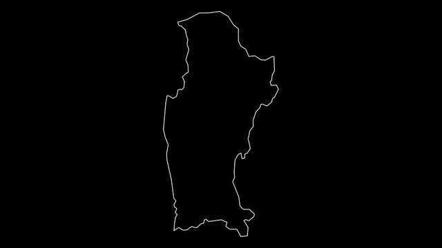 Coquimbo Chile region map outline animation