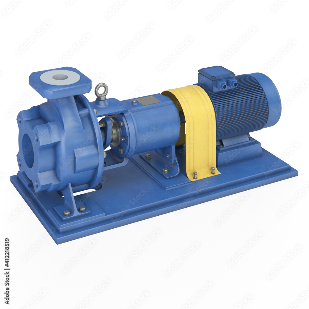 Wall mural Centrifugal pump - 3d illustration isolated on white background