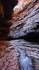Spiderwalk gorge hike in Karijini National Park, Western Australia.