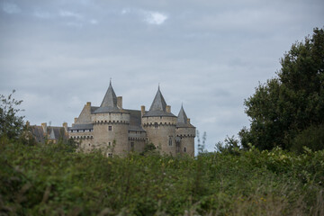 Fototapeta na wymiar View on the Castle of Suscinio, mediaval castle in Sarzeau, Morbihan, Bretagne, France.