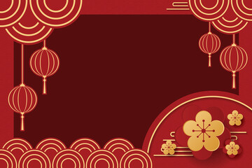 happy new year concept. chinese frame vector design
