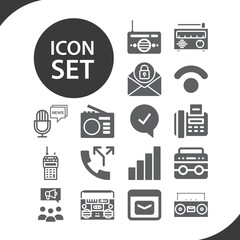 Simple set of communicate related filled icons.