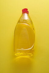 yellow color detergent on the yellow background