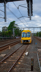 Naklejka premium Passages Train going through Summer Hill Station NSW Australia