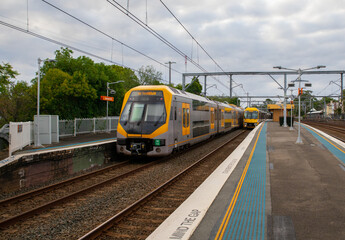 Passages Train going through Summer Hill Station NSW Australia