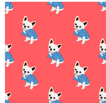 Seamless chihuahua dog Sitting image graphics design vector illustration for paper background wallpaper