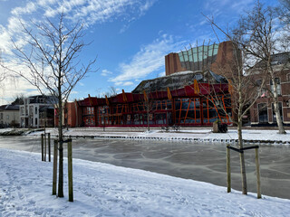 Naklejka premium Theater during winter in Sneek