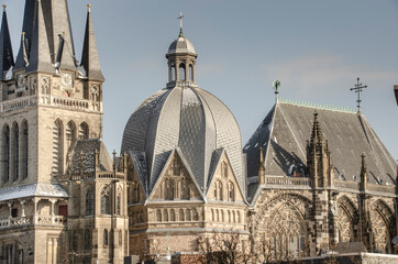 Der Dom zu Aachen in Teilansicht