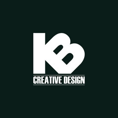 Letter KB simple logo design vector