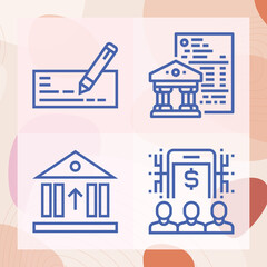 Simple set of banks related lineal icons
