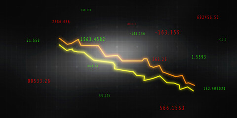 2d rendering Stock market online business concept. business Graph 