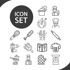 Simple set of ready related lineal icons.