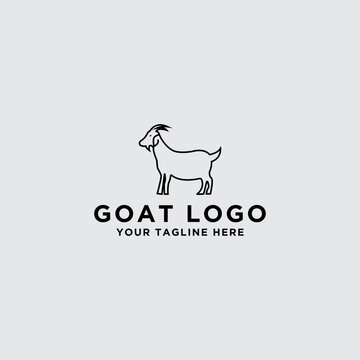 Vector logo design template for wild goat