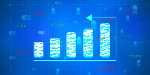2d rendering Stock market online business concept. business Graph 