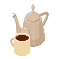 Arabic coffee icon. Isometric illustration of arabic coffee vector icon for web