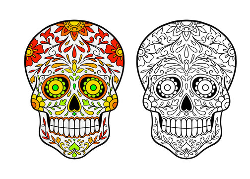 sugar skull coloring page