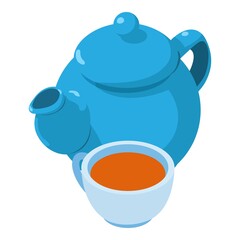 Chamomile tea icon. Isometric illustration of chamomile tea vector icon for web
