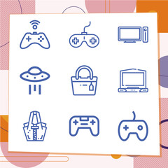 Simple set of 9 icons related to measurable