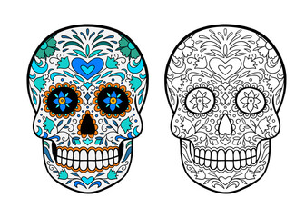 sugar skull coloring page