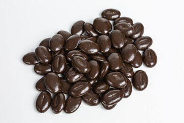 heap of dark chocolate coffee beans