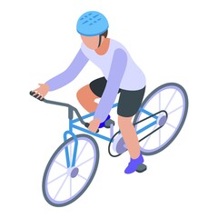 Obraz premium Kid cycling icon. Isometric of kid cycling vector icon for web design isolated on white background