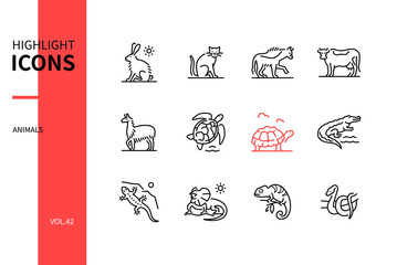 Animals collection - line design style icons set © Boyko.Pictures