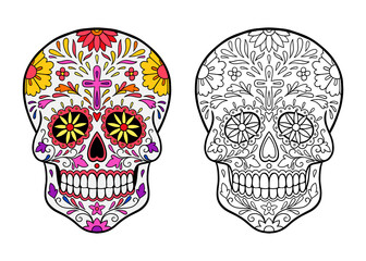sugar skull coloring page
